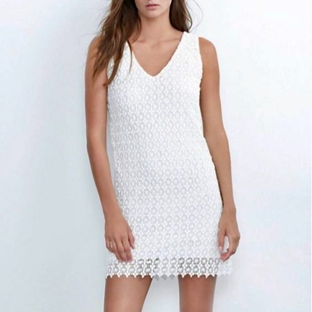 Velvet Graham & Spencer Flora Lace Eyelet Sheath Mini Dress White Minimal Boho